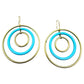 Large Orbite Turquoise Ceramic 18k Hoop Earrings