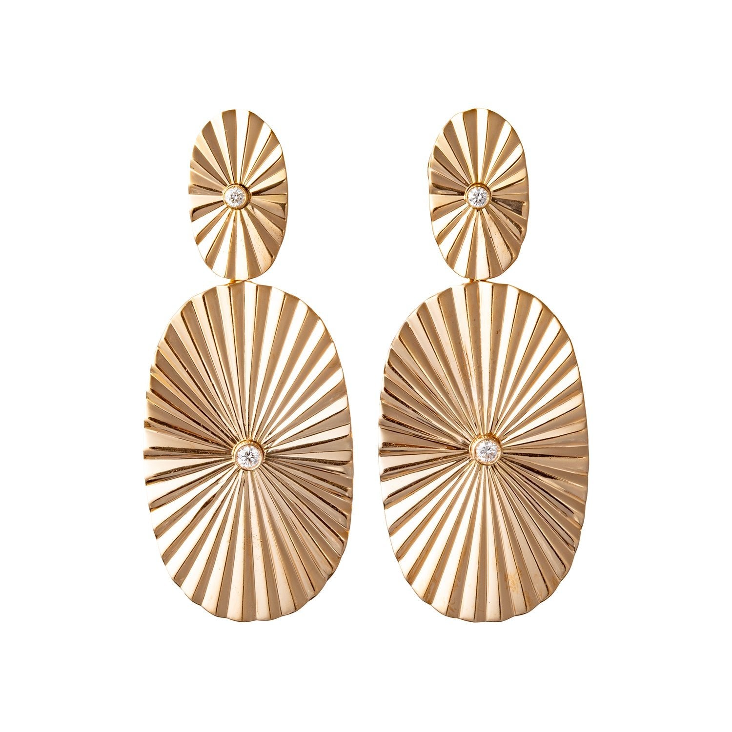 Jack Vartanian - 18k Rose Gold Diamond Plissé Drop Earrings