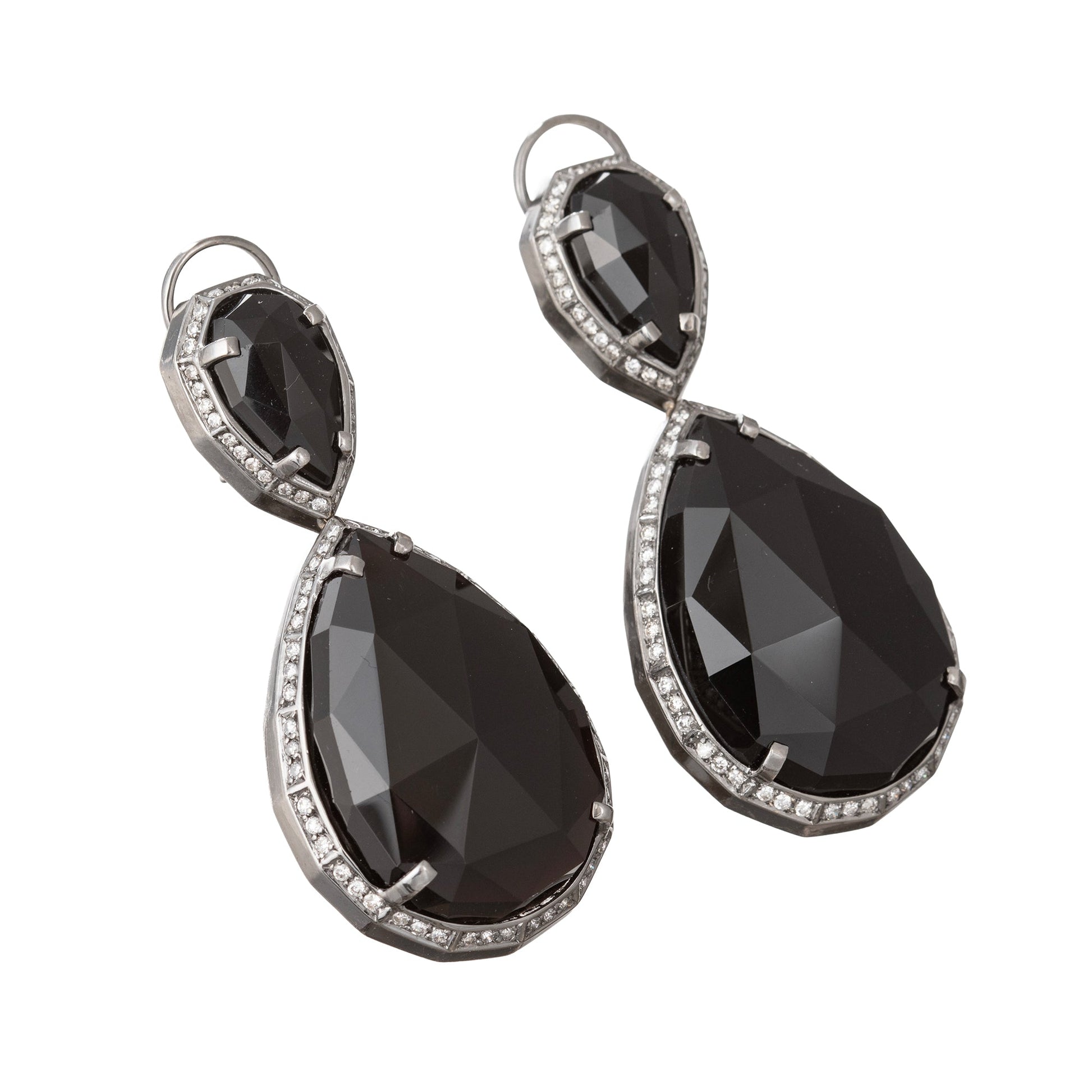 Jack Vartanian - Black Onyx Diamond Drop Earrings