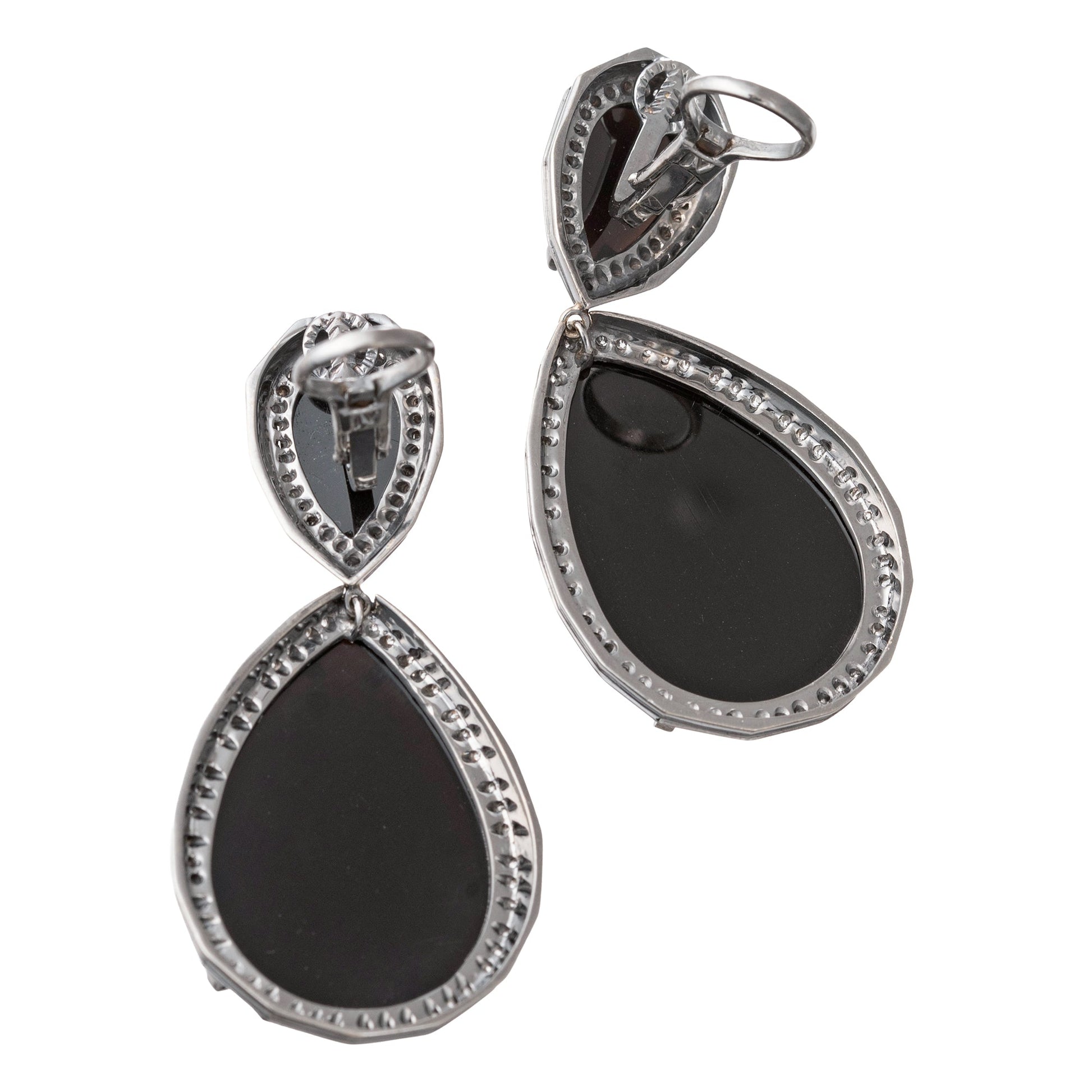Jack Vartanian - Black Onyx Diamond Drop Earrings