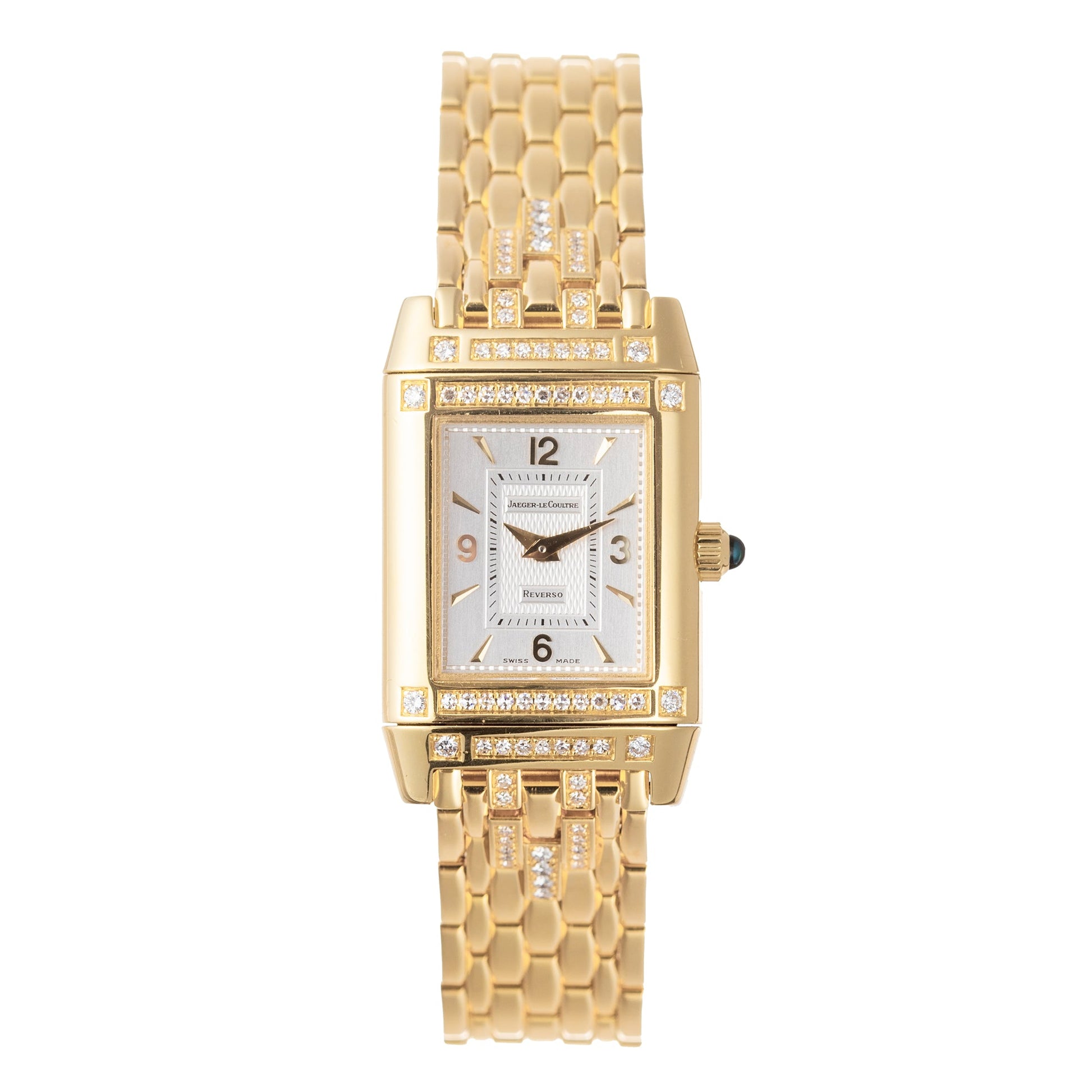 Jaeger - LeCoultre - Pre - Owned Reverso Yellow Gold Diamonds (265.1.86)