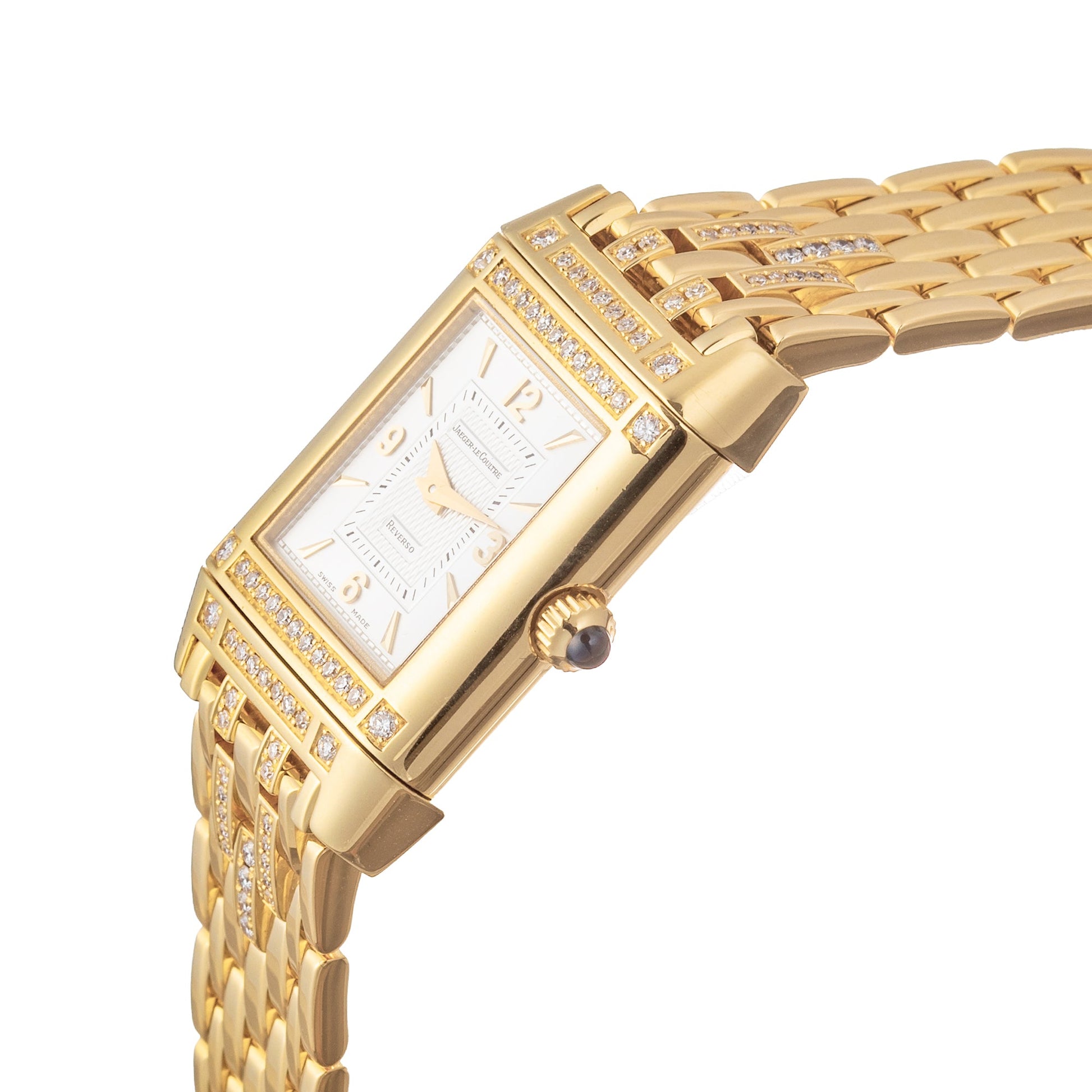 Jaeger - LeCoultre - Pre - Owned Reverso Yellow Gold Diamonds (265.1.86)