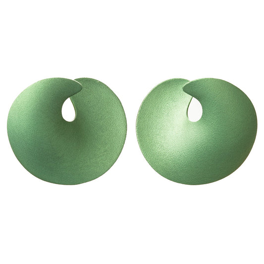 JAR - Green Aluminum Gold Valerie Clip Earrings