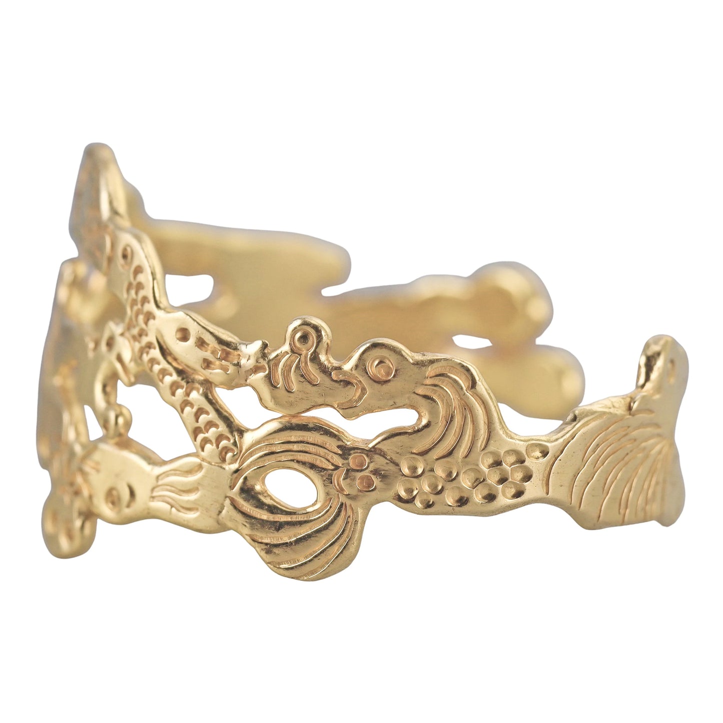 22k Yellow Gold "Charming Monsters" Cuff Bracelet