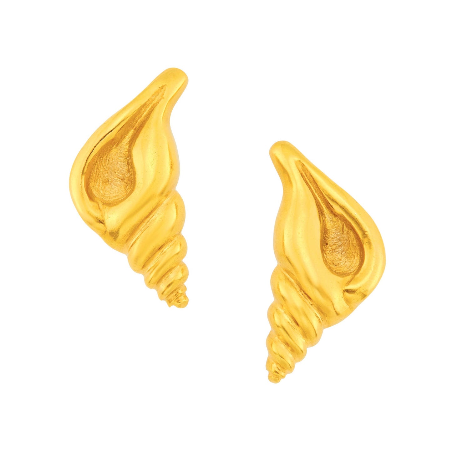 Lalaounis - 18k Yellow Gold Large Shell Clip Earrings