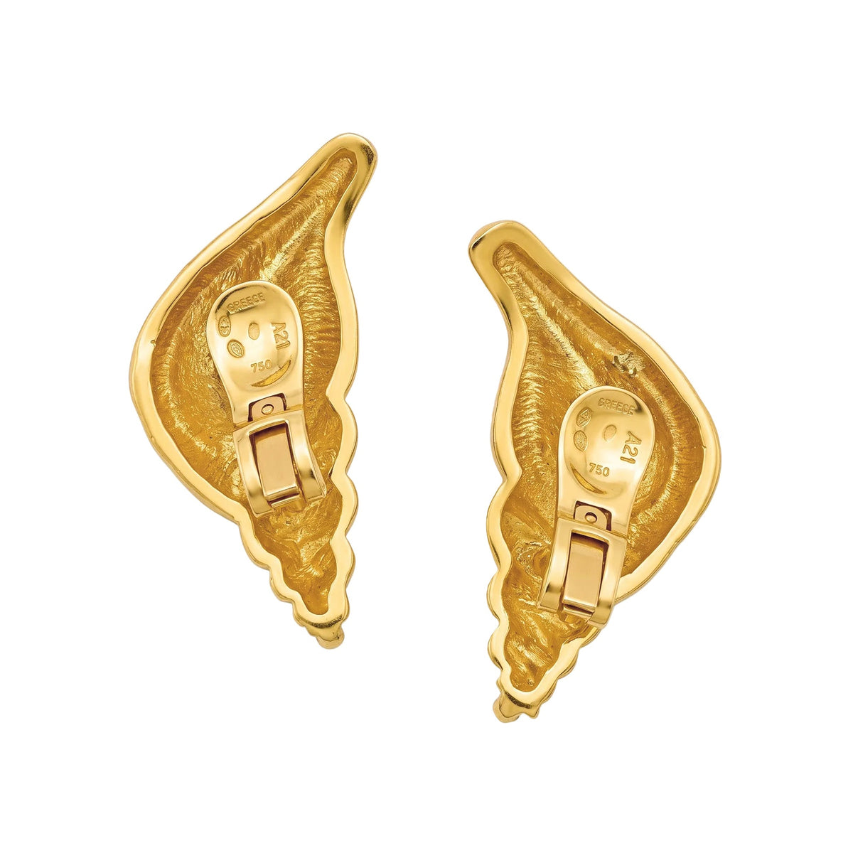 Lalaounis - 18k Yellow Gold Large Shell Clip Earrings