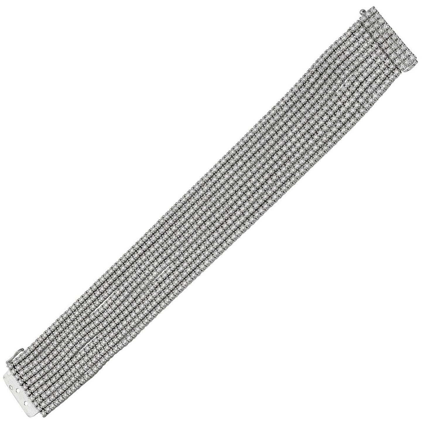 Leo Pizzo - 18k White Gold Ten-Row Diamond Bracelet