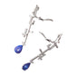 Lorenz Baumer - 18k White Gold Diamond Tanzanite Tetris Earrings