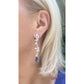 18k White Gold Diamond Tanzanite Tetris Earrings