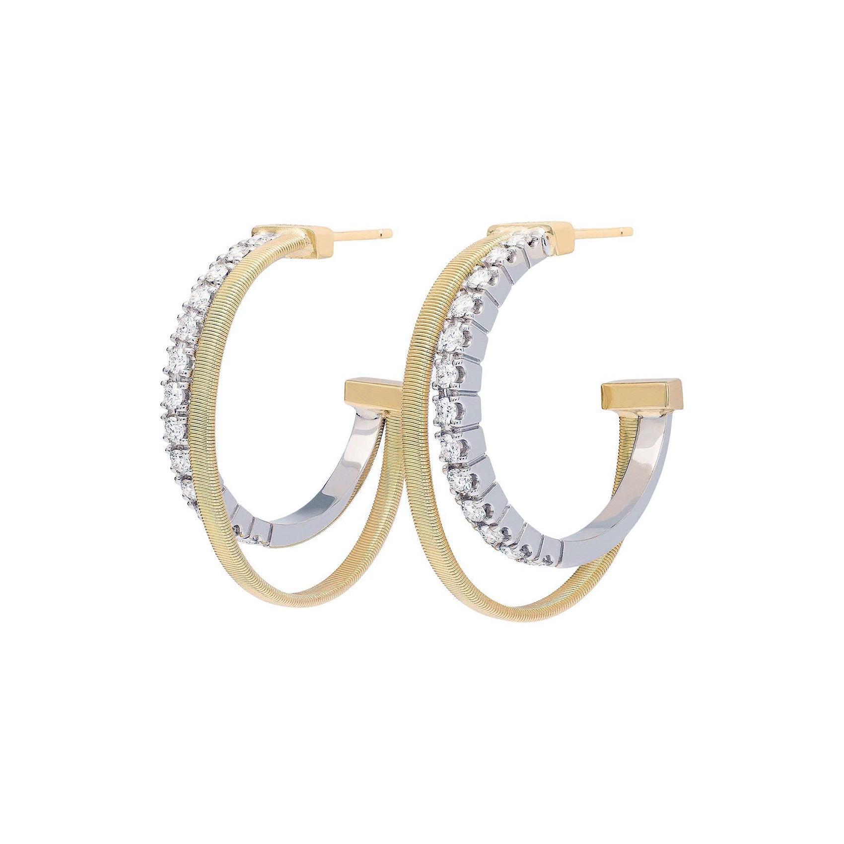 Marco Bicego - 18k Gold Diamond Masai Hoop Earrings