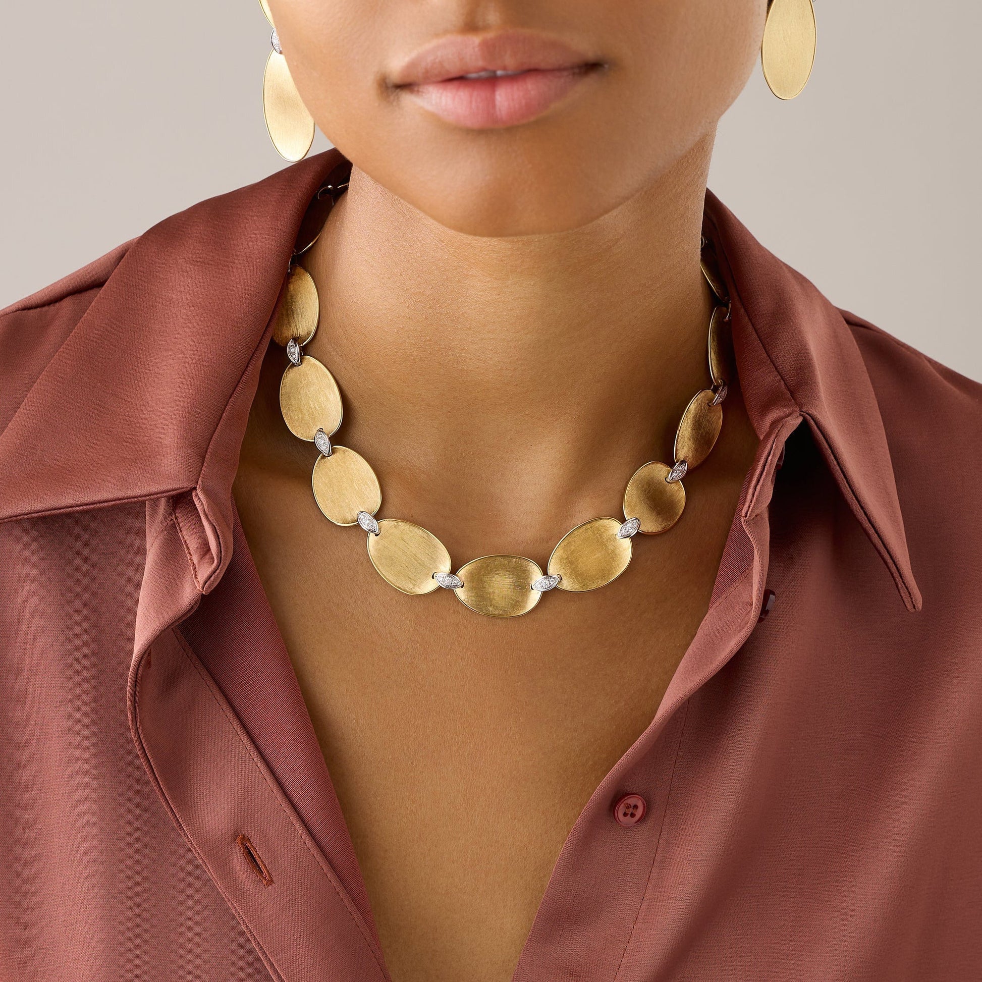 Marco Bicego - 18k Yellow Gold Diamond Lunaria Collar Necklace