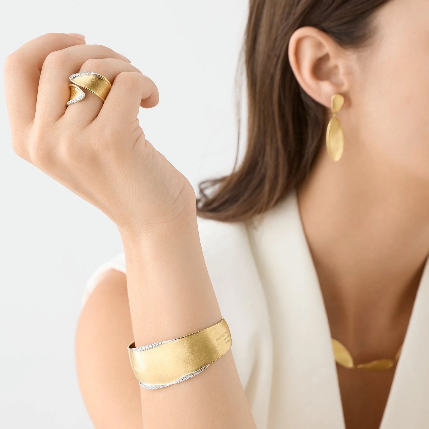 Marco Bicego - 18k Yellow Gold Diamond Lunaria Cuff Bracelet