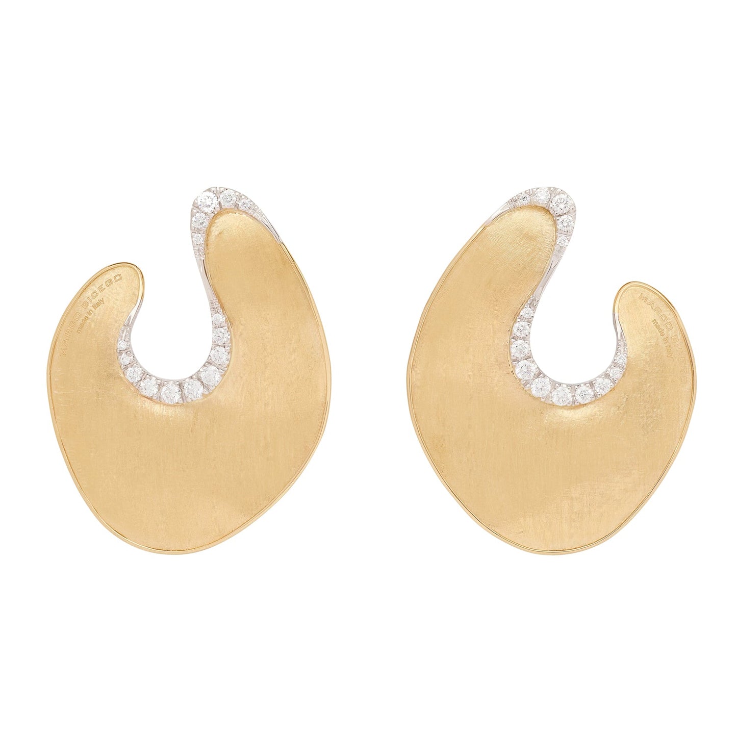 Marco Bicego - 18k Yellow Gold Diamond Lunaria Petal Statement Earrings