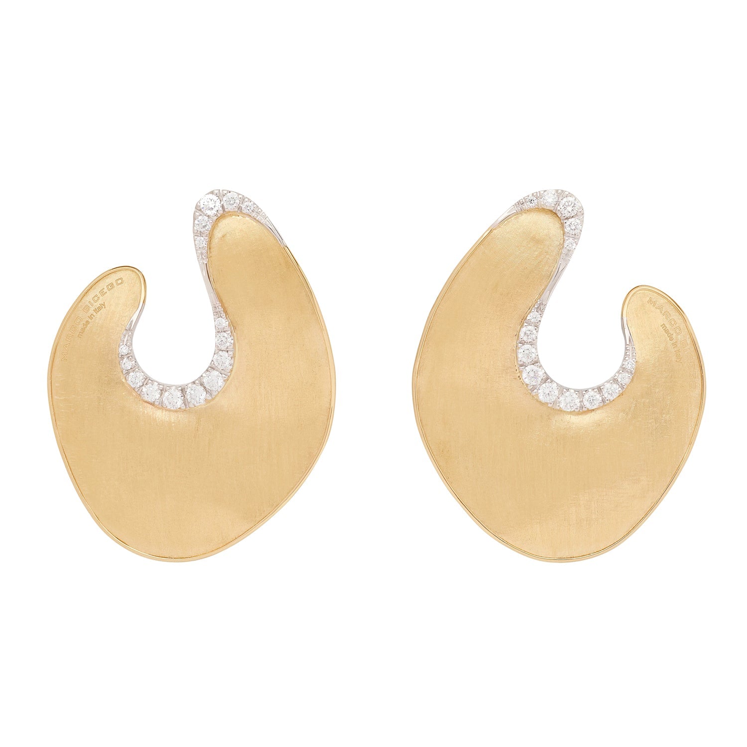 Marco Bicego - 18k Yellow Gold Diamond Lunaria Petal Statement Earrings