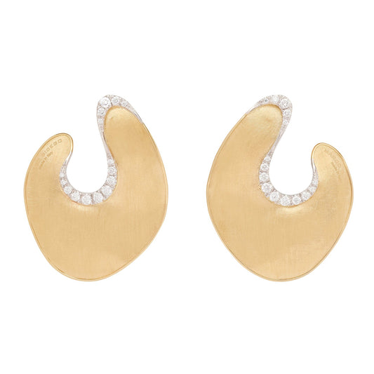 Marco Bicego - 18k Yellow Gold Diamond Lunaria Petal Statement Earrings