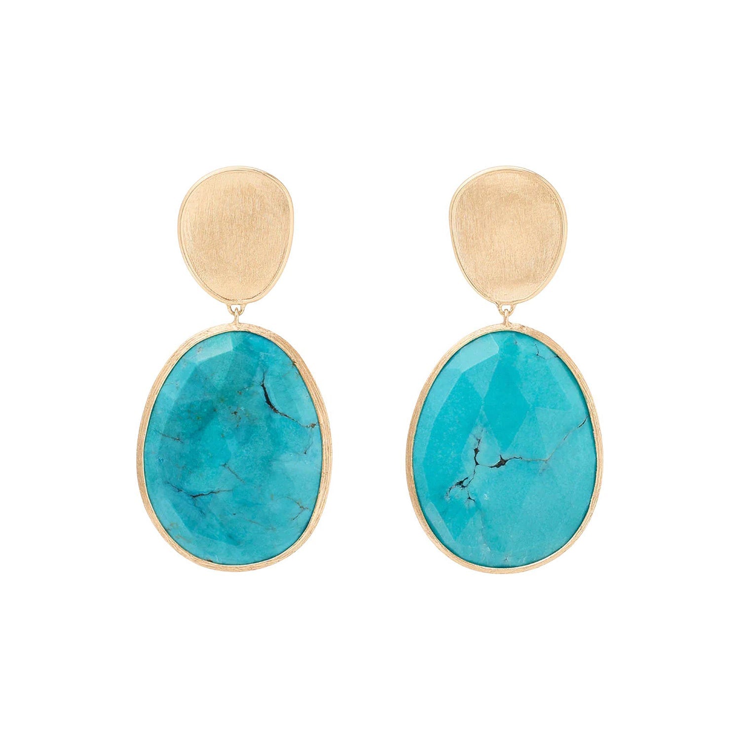 Marco Bicego - 18k Yellow Gold Turquoise Lunaria Drop Earrings