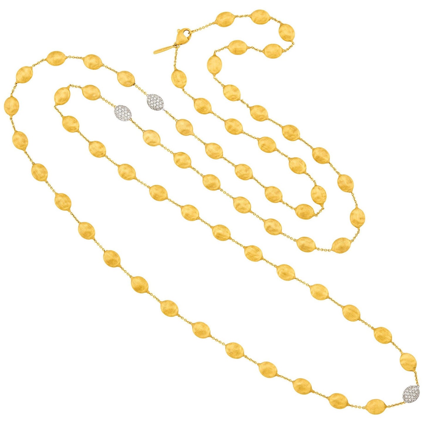 Marco Bicego - Estate 18k Gold Diamond Siviglia Bead Chain Necklace