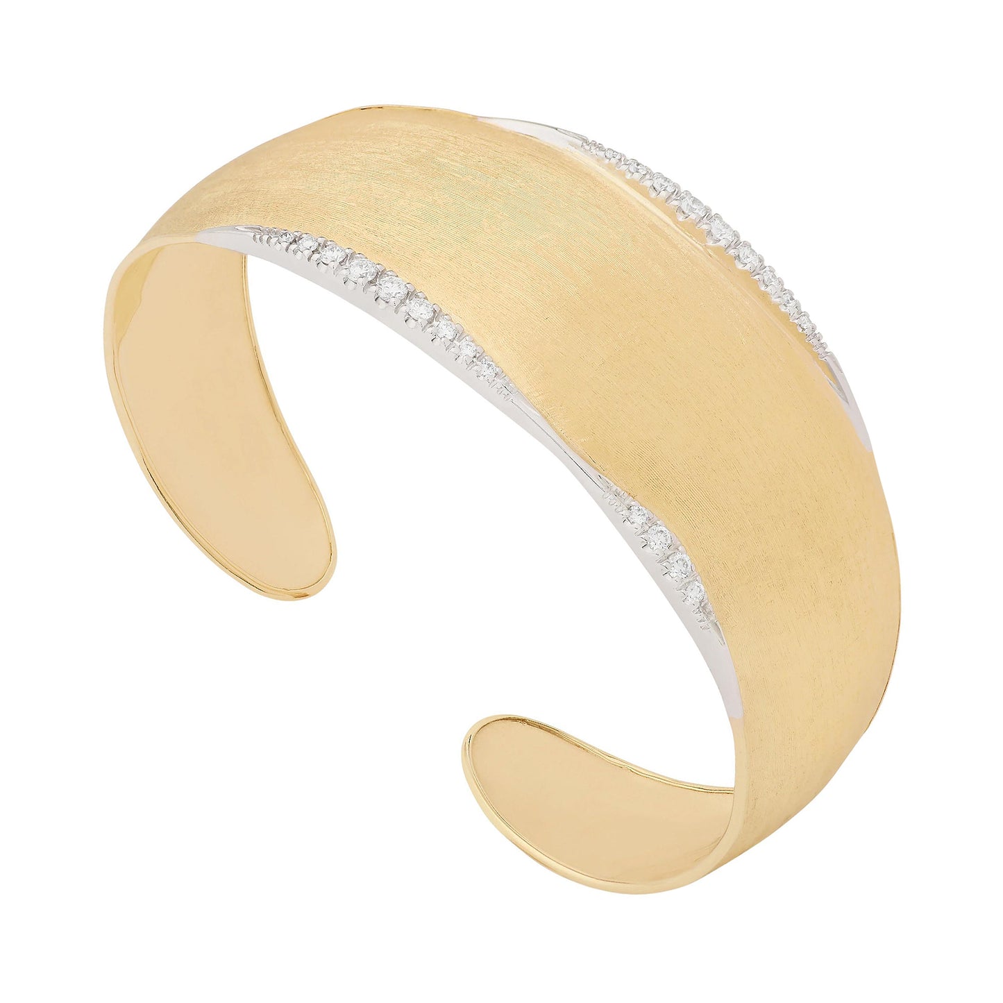18k Yellow Gold Diamond Lunaria Cuff Bracelet