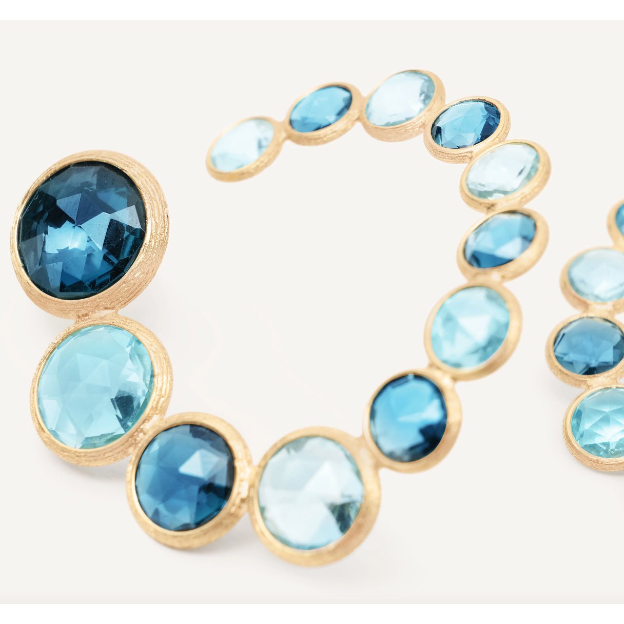 Marco Bicego - Multicolored Blue Topaz Jaipur Wrap Hoop Earrings