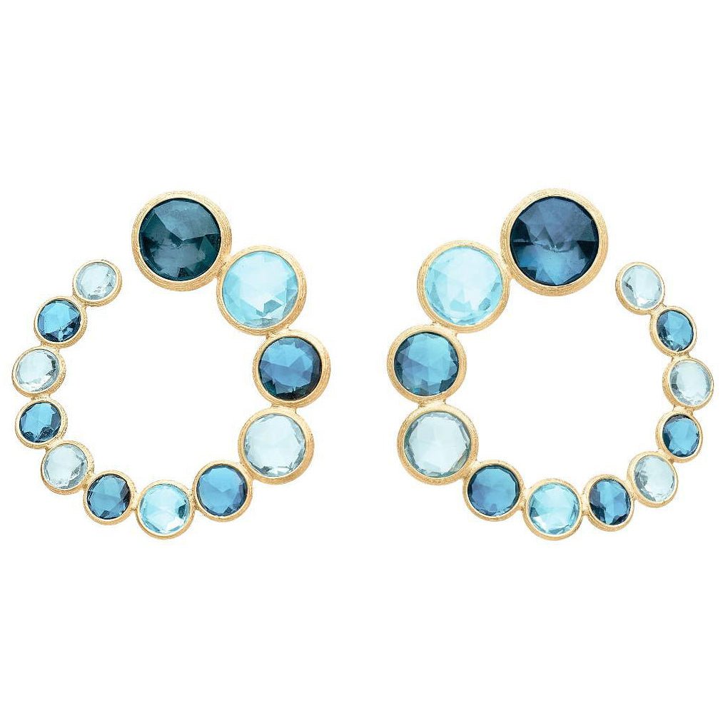 Marco Bicego - Multicolored Blue Topaz Jaipur Wrap Hoop Earrings