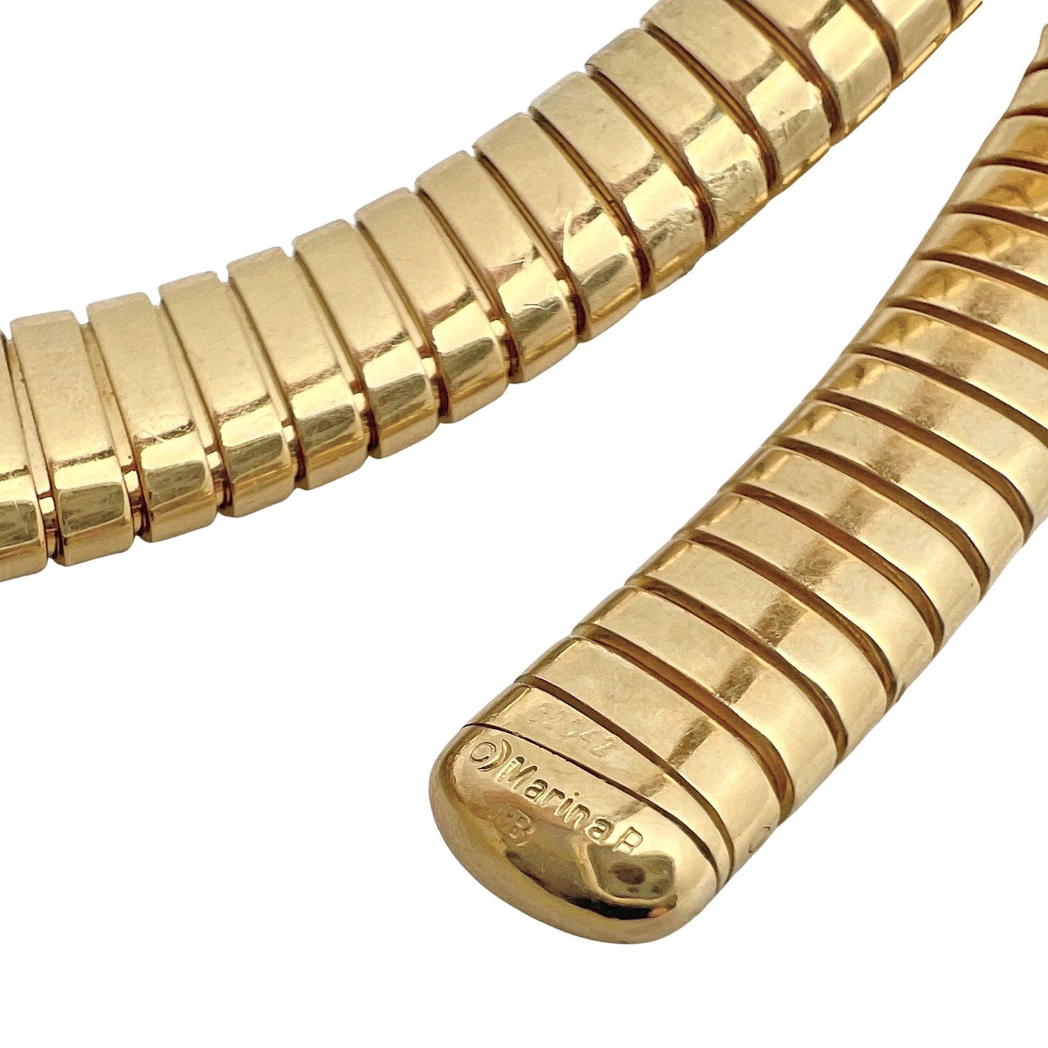 Marina B - 18k Yellow Gold Diamond Tubogas Collar Necklace