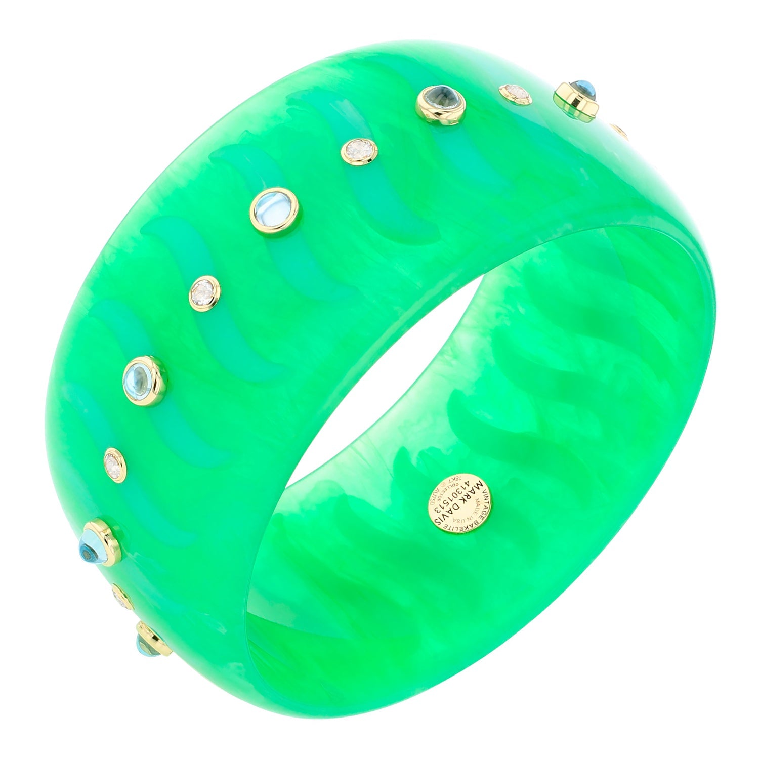 Mark Davis - Green Bakelite Gemstone "Bliss" Bangle