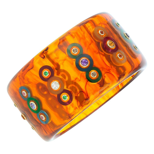 Mark Davis - Tortoise Bakelite Gemstone "Freja" Bangle