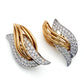 Oscar Heyman - 18k Yellow Gold Platinum Diamond Entwined Flame Earrings