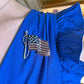 Oscar Heyman - Platinum Ruby Diamond Sapphire American Flag Pin