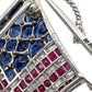 Oscar Heyman - Platinum Ruby Diamond Sapphire American Flag Pin