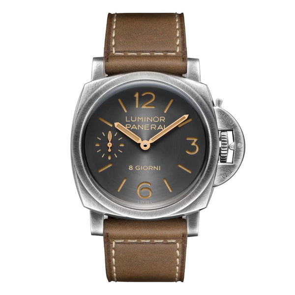 Panerai Luminor 8 Giorni 44mm Gray Dial Watch PAM01733 – Greenleaf
