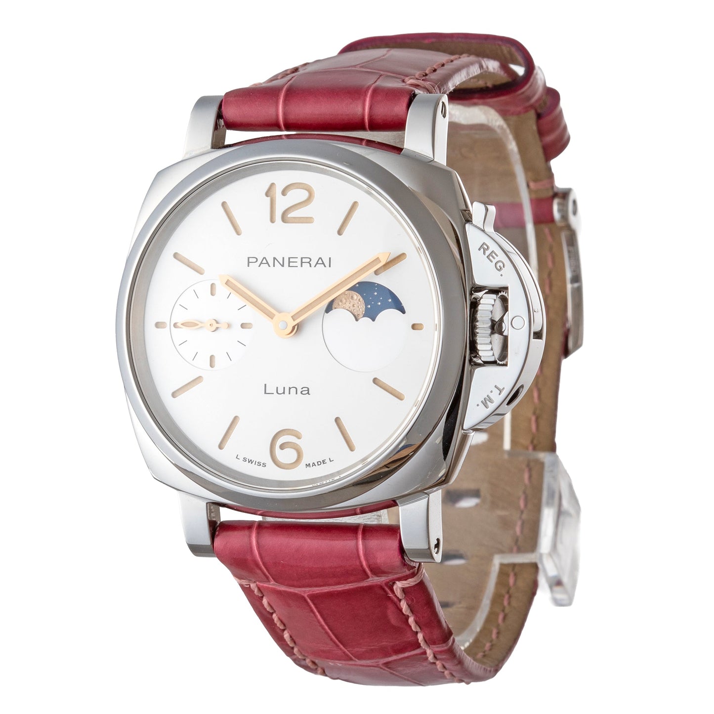 Panerai - Pre - Owned Luminor Due Luna 38mm White Dial Steel (PAM01180)