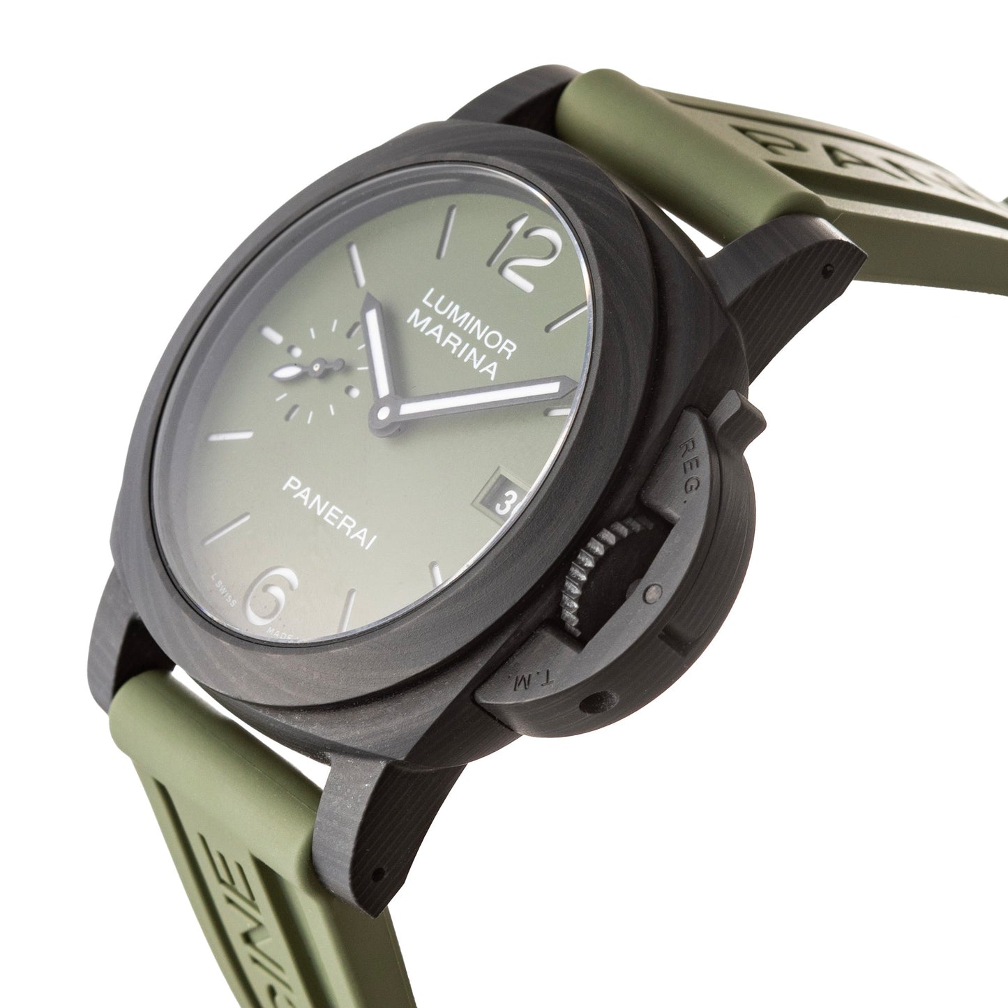 Panerai - Pre-Owned Luminor Quaranta 40mm Green Dial Carbotech (PAM01526)
