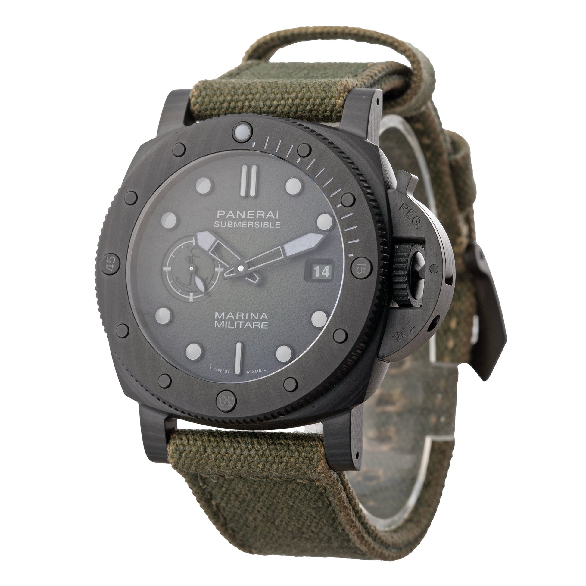 Panerai - Pre - Owned Submersible Marina Militare Carbotech (PAM01698)