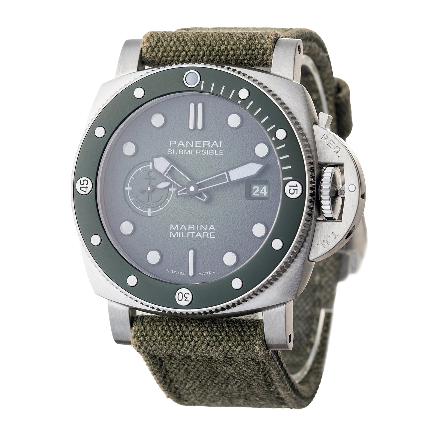 Panerai - Pre - Owned Submersible Marina Militare Steel (PAM01697)