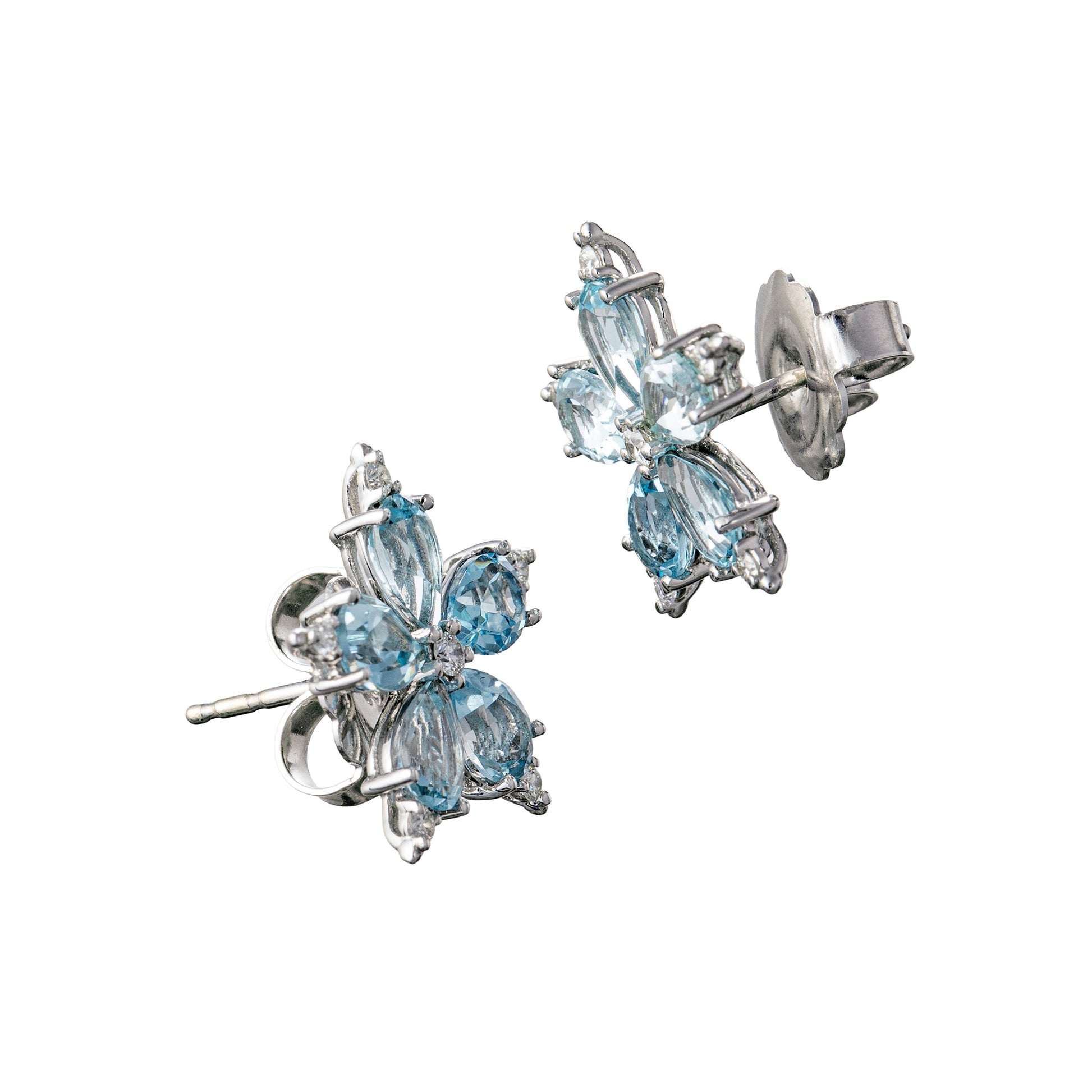 Paul Morelli - Aquamarine Diamond Stellanise Stud Earrings