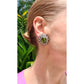 Antique Peridot Diamond Floral Cluster Earrings
