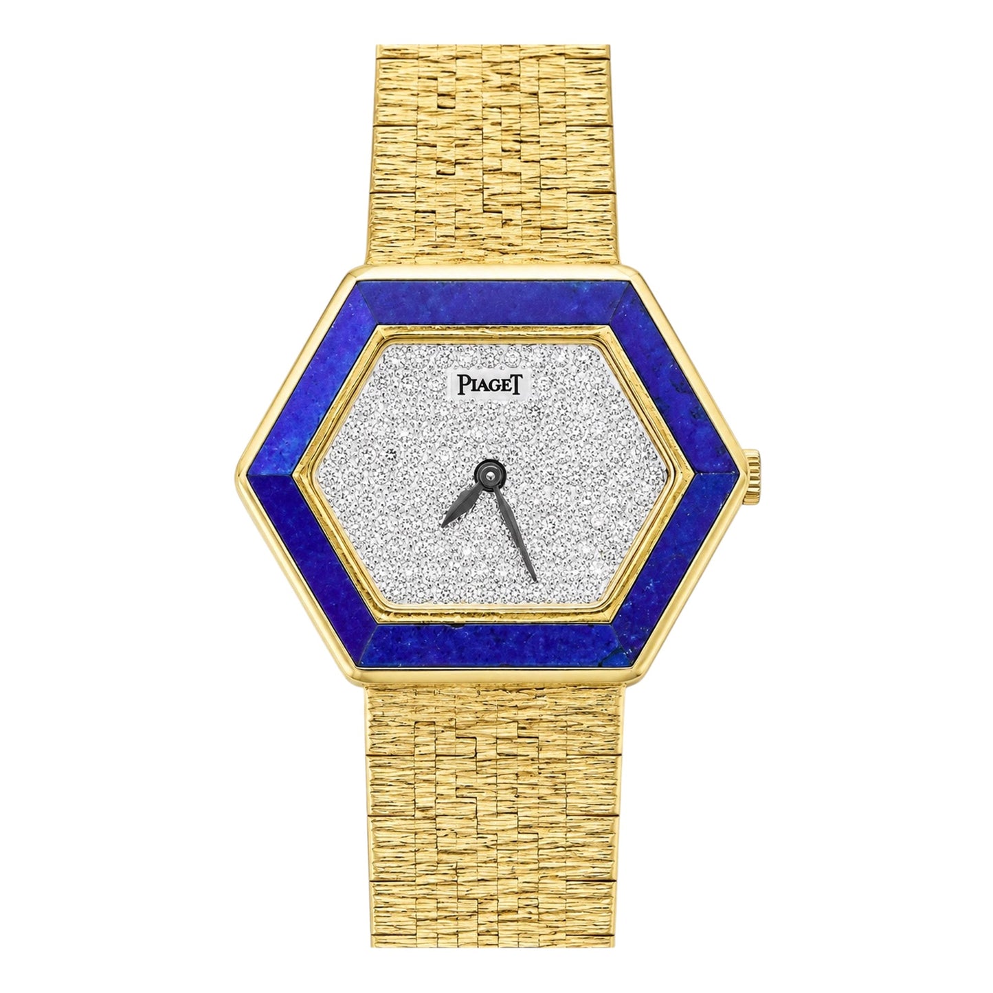 Piaget - Vintage Yellow Gold Lapis Diamond Watch (9553A6)