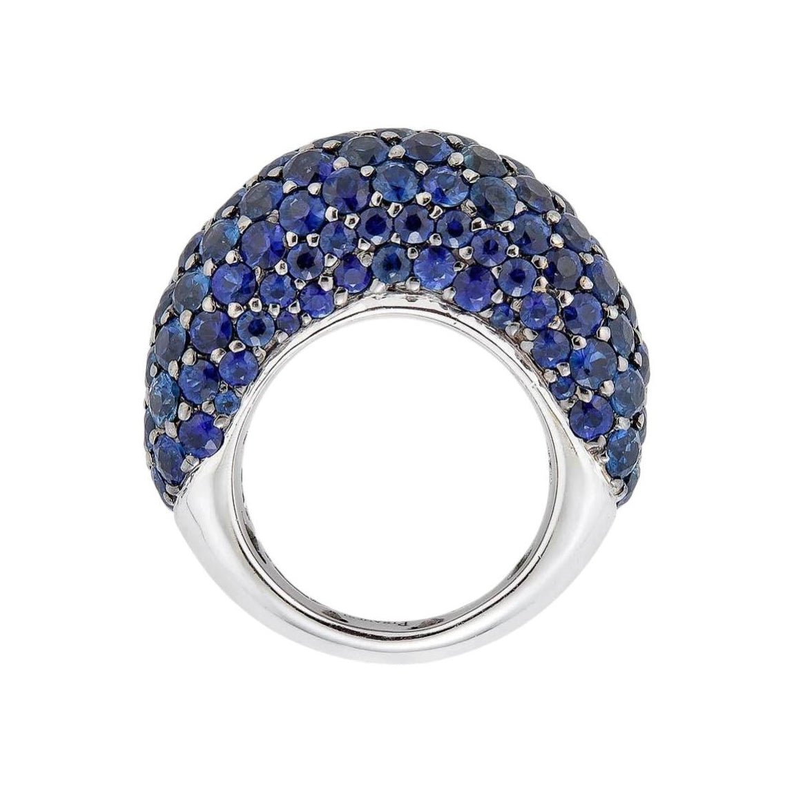 Piranesi - 18k White Gold Blue Sapphire Large Dome Ring