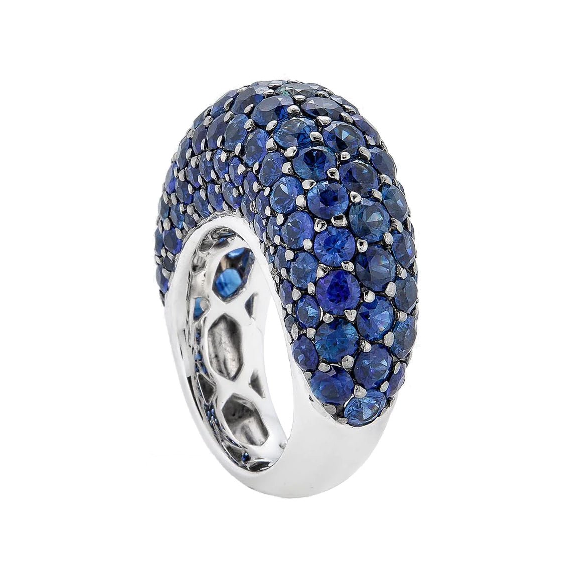 Piranesi - 18k White Gold Blue Sapphire Large Dome Ring
