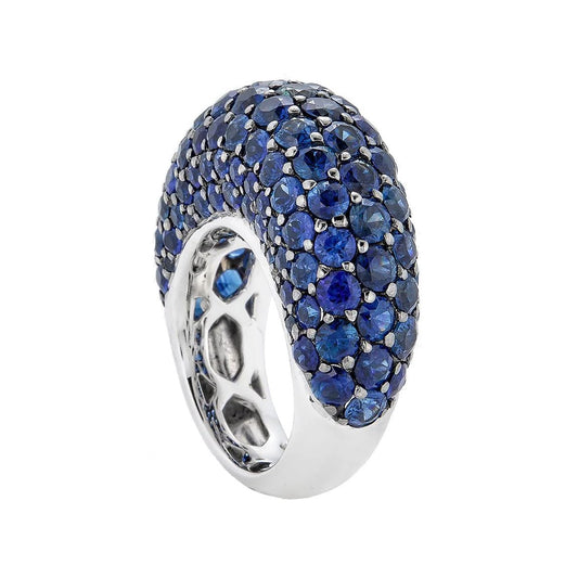Piranesi - 18k White Gold Blue Sapphire Large Dome Ring