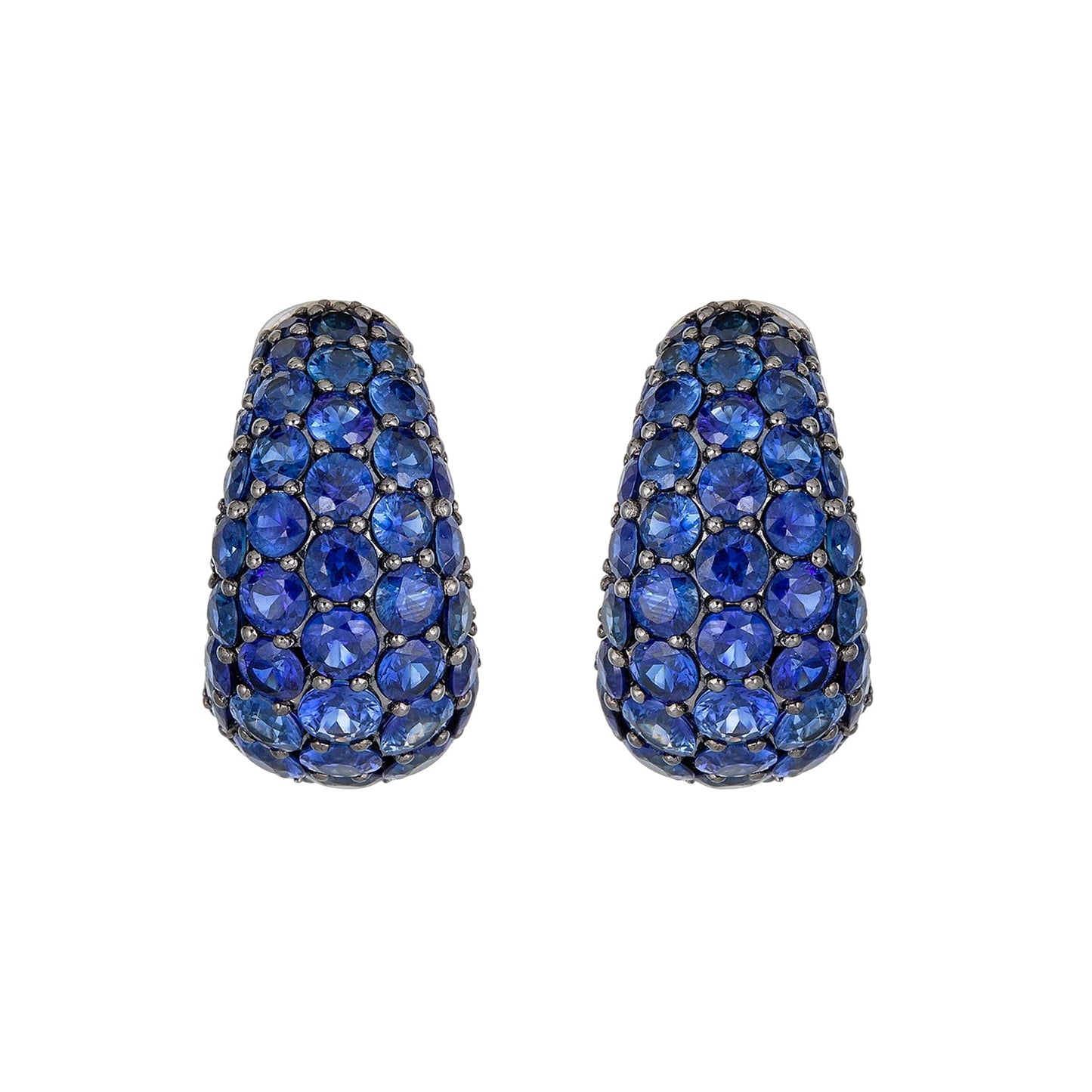 Piranesi - Blue Sapphire Domed Huggie Earrings