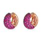 Piranesi - Deep Pink Sapphire Domed Huggie Earrings