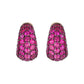 Piranesi - Deep Pink Sapphire Domed Huggie Earrings