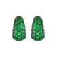 Piranesi - Green Tsavorite Domed Huggie Earrings