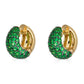 Piranesi - Green Tsavorite Domed Huggie Earrings