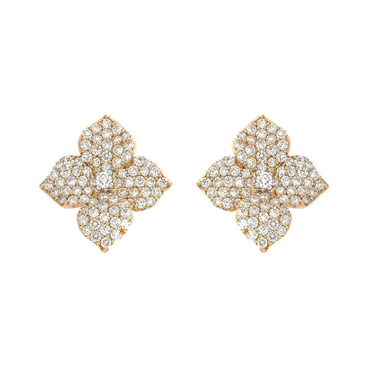 Piranesi - Pavé Diamond Fiore Flower Earrings