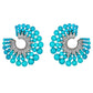 Piranesi - Turquoise Diamond Capri Flat Hoop Earrings