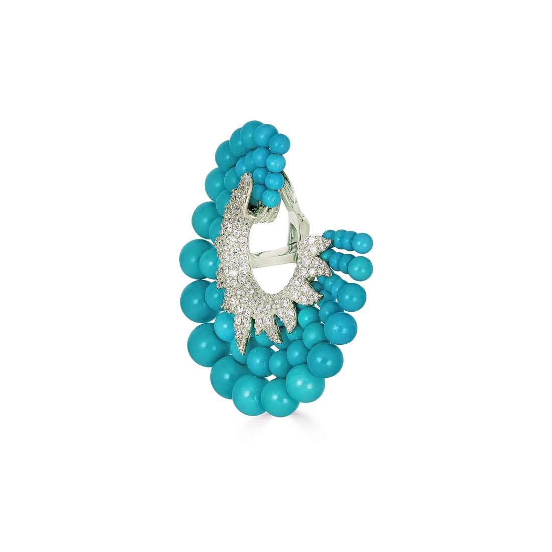 Piranesi - Turquoise Diamond Capri Flat Hoop Earrings