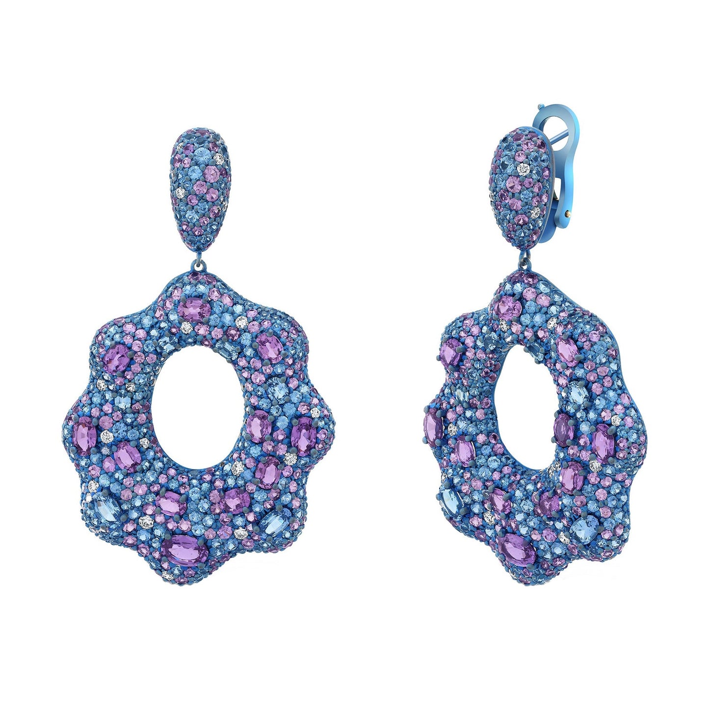 Robert Procop - Blue & Violet Sapphire American Glamour Pendant Earrings